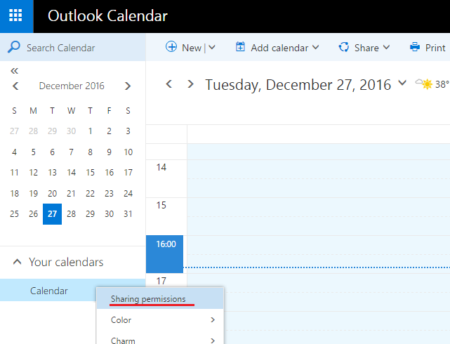 share outlook calendar with outlook for mac user